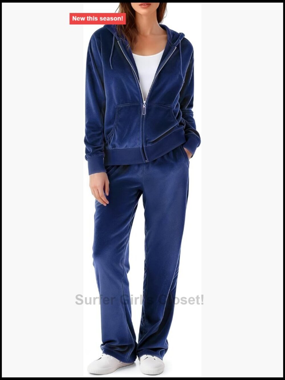 Velour Sweatsuit Tracksuit 2 Piece Outfit Zip up Hoodie Jogger